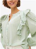 Light Green Broderie Ruffle Blouse 20