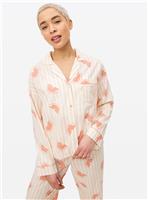 Pink Grapefruit Print Striped Traditional Pyjamas 16