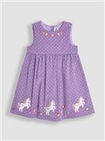 JOJO MAMAN B&Eacute;B&Eacute; Unicorn Applique Cord Dress 12-18 months