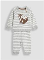 JOJO MAMAN B&Eacute;B&Eacute; Knitted Fox Jumper & Leggings Set 6-12 months