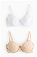 DD+ Beige & White Moulded T-Shirt Bra 2 Pack 34GG