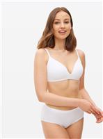 Cottonform White Ribbed Bralette 36A