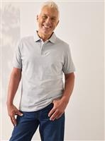 UNION WORKS Light Grey Tipped Jersey Polo Shirt M