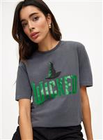 Wicked Grey Graphic Oversized T-Shirt M