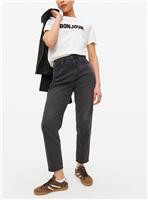 Black Rinse Denim High Rise Mom Jeans 12S