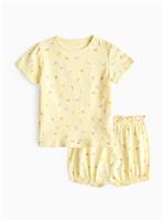 Yellow Fruit Print T-Shirt & Shorts Set 18-24 months