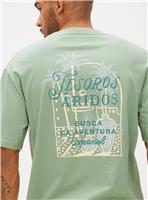 Green Espanol Relaxed Fit Graphic T-Shirt S