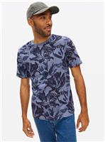 Navy Leaf Print T-Shirt XL