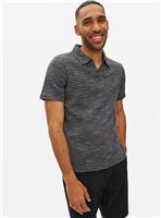 Black Revere Collar Polo Shirt XL