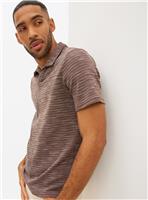 Brown Revere Collar Polo Shirt M