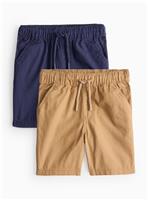 Tan & Navy Shorts 2 Pack 6-7 years