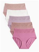 Tonal Purple Comfort Lace Full Knickers 5 Pack 8