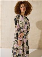 EVERBELLE Patchwork Printed Tiered Midaxi Dress 20