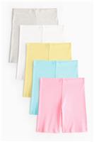 Fluorescent Ribbed Cycling Shorts 5 Pack 5 years