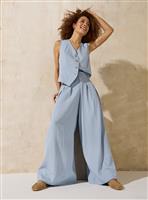 EVERBELLE Blue Soft Tailored Co-ord Wide Leg Trousers 10