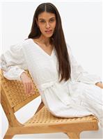 White Broderie Sleeve Boho Midaxi Dress 14