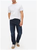 Free Fit Dark Blue Straight Leg Denim Jeans 34R