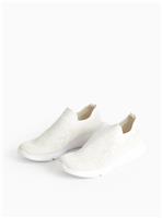 White Knitted Slip On Trainers 3