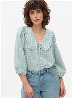 Green Gingham Collared Blouse 18