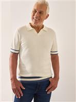 UNION WORKS White Contrast Tipped Polo Shirt M