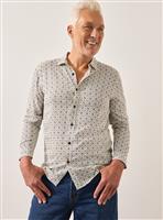 UNION WORKS Cream Geo Printed Shirt XXXL