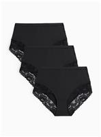 Black Lace Full Knickers 3 Pack 8