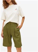 Khaki Linen Blend Bermuda Co-ord Shorts 10