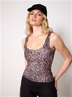 REAKTIV Pink Markmaking Print Built-In Support Fitted Vest M