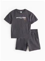 Charcoal Jersey T-Shirt & Shorts Set 1-2 years