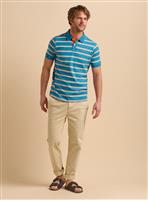 BRAKEBURN Blue Orange Stripe Polo S