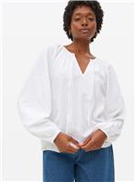 White Linen Blend Co-ord Boho Blouse 16