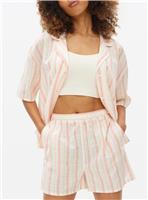 Pink Striped Woven Co-ord Pyjama Shorts 18