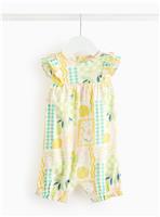 Yellow Floral Print Romper Up to 3 mths