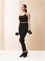 REAKTIV Black High Waisted Ribbed Seamless Legging L