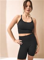 REAKTIV Black High Waisted Ribbed Seamless Cycle Short S