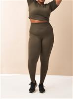 REAKTIV Khaki High Waisted Ribbed Seamless Legging XS