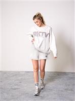 REAKTIV Ice Grey Melange Logo Shorts M