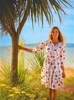 BRAKEBURN Fan Floral Knee Length Dress 14