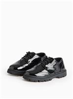 Magic Feet Patent Black Brogue Shoes 9 Infant