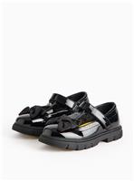 Magic Feet Wide Fit Patent Bow T-Bar School Shoes 8 Infant