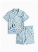 Bluey Print Woven Shirt & Shorts Set 6-7 years