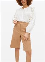 Tan Suede Look Bermuda Shorts 16