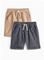 Linen Blend Shorts 2 Pack 1-2 years