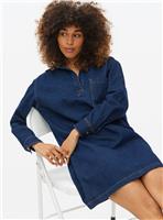 Dark Denim Popover Shirt Dress 18