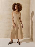 EVERBELLE Neutral Seamed Scoop Neck Summer Dress 12