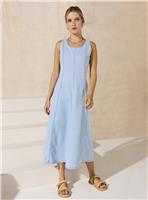 EVERBELLE Denim Seamed Midi Dress 18