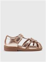 START-RITE Flora Rose Gold Leather Sandals 3.5 Infant