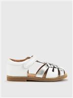 START-RITE Flora White And Silver Leather Sandals 3 Infant