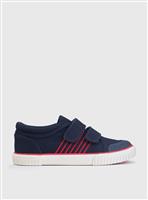 START-RITE Sandy Beach Navy Double Strap Canvas Shoes 11.5 Infant