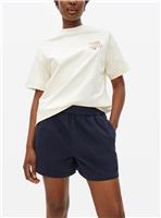 Navy Denim Pull On Shorts 16